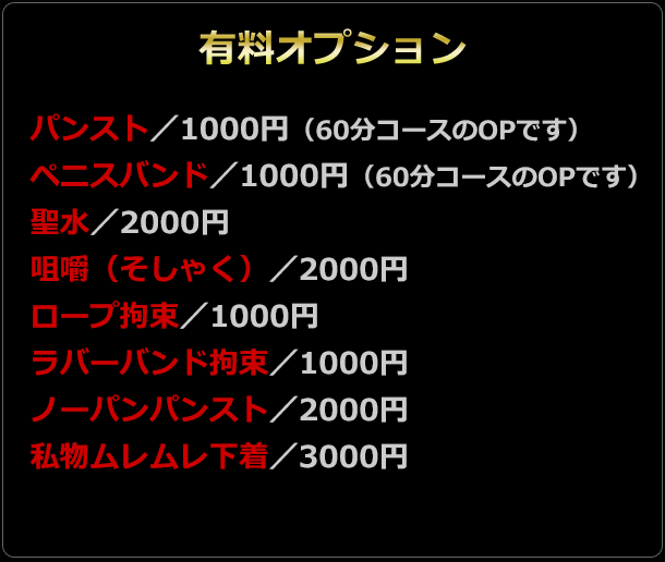 西日暮里 前立腺マッサージ専門 もぐらのM性感 有料オプション